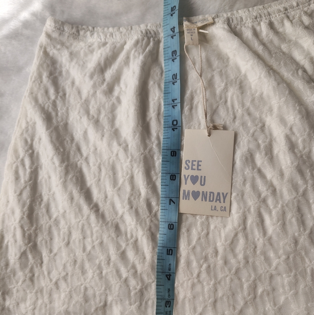See You Monday White S Textured Mini skirt